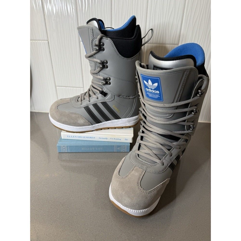 Adidas Samba ADV Snowboard Boots Men US 8 Medium Flex Silver Level Freestyle EUC